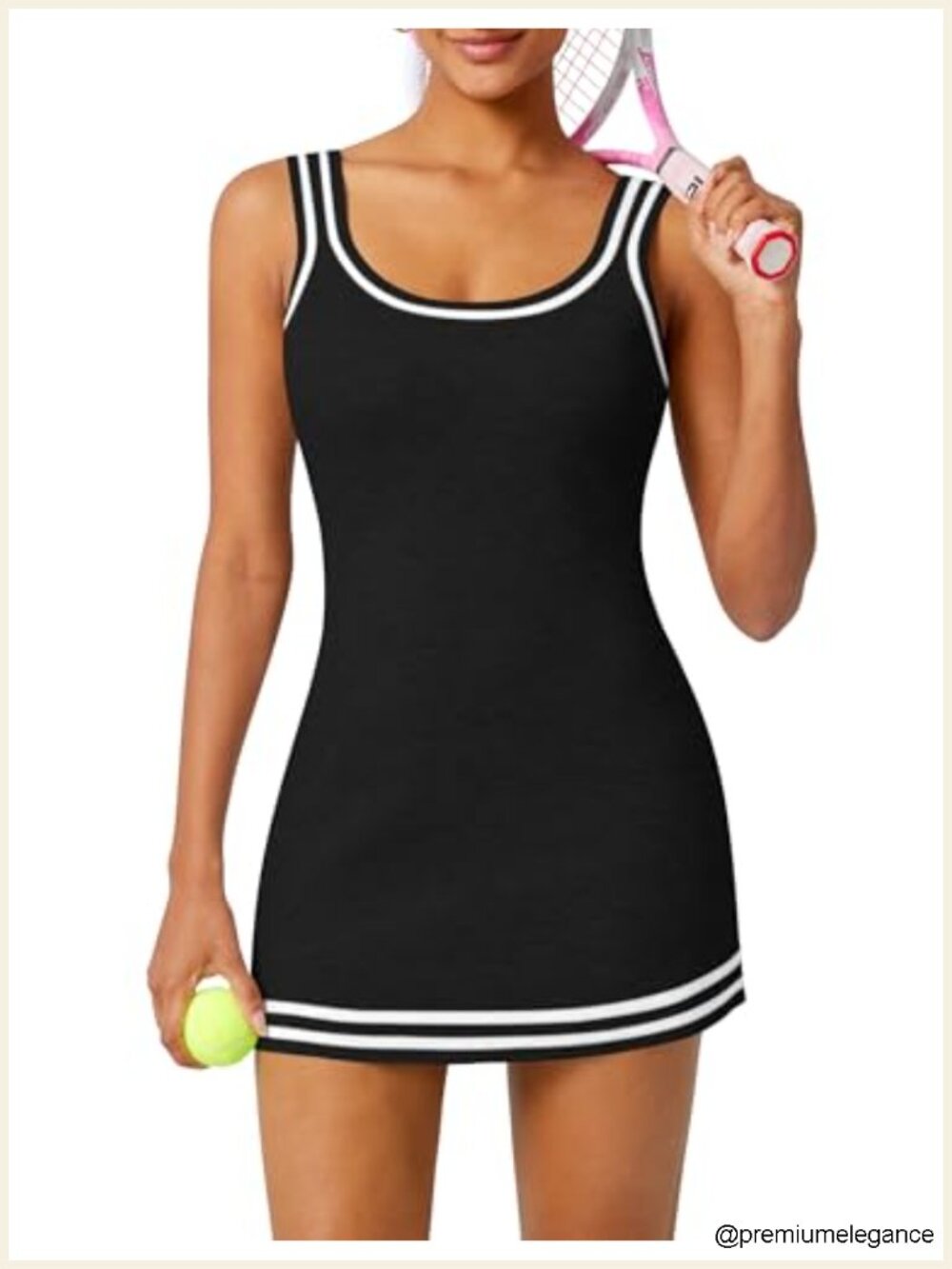 Women's Tennis Dress with A-Line Silhouette, Scoop Neck, Racerback